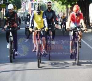 Danrem 074/Warastratama Gowes Bareng Polda Jateng dan ICJS