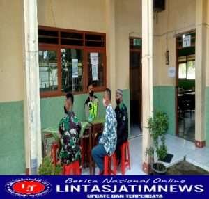 Persiapan PTM 100 Persen, Babinsa dan Bhabinkamtibmas Dampingi Tes Antigen di Sekolah