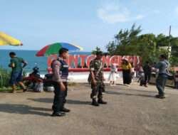 Di Akhir Masa Libur Lebaran, Babinsa Pantau Pengunjung Objek Wisata Pantai