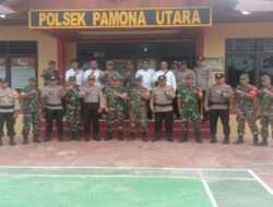 HUT Bhayangkara ke-78: Koramil 1307-02/Pamona Puselemba Berikan Ucapan kepada Polsek Pamona Utara