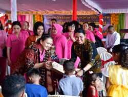Ketua Umum Bhayangkari Rayakan Natal Bersama Korban Erupsi Gunung Lewotobi