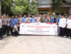 Peduli Kualitas Kesehatan Anak, Kapolres Gresik Bagikan Makan Bergizi Gratis di MI Ma’arif NU Benjeng