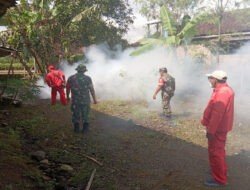 Babinsa Dampingi Dinas Kesehatan Lakukan Fogging Cegah DBD