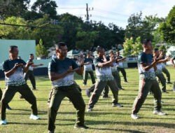 Tingkatkan Kemampuan Beladiri, Anggota Kodim Ponorogo Gelar Latihan PSM